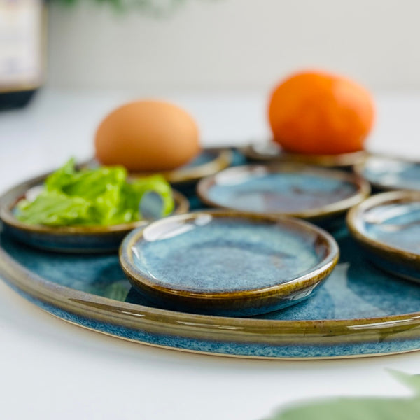 Blue Rutile Seder Plate