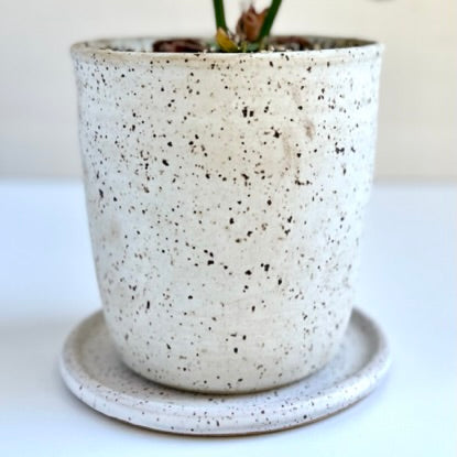 plant pot and plate Toasted Planter with Plate – Glaze On Studio