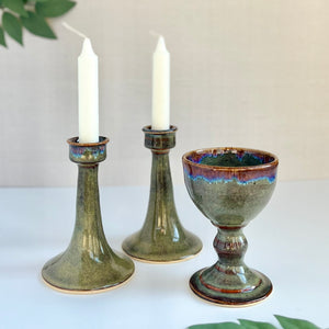 Shabbat Set in Iron Lustre