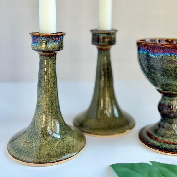 Shabbat Set in Iron Lustre