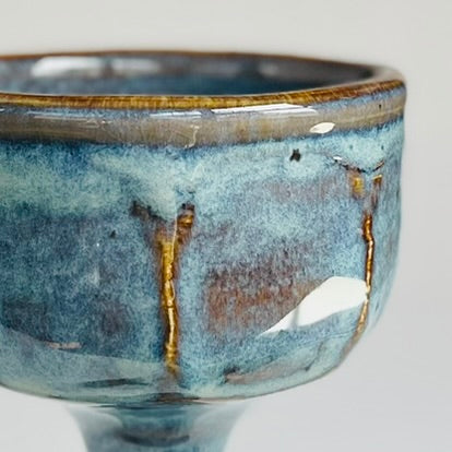 Faceted Blue Rutile Ritual Cup