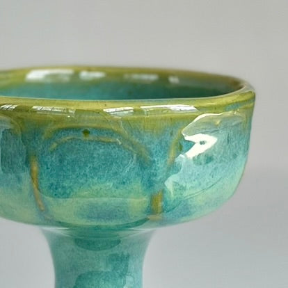 Wheelthrown ceramic stoneware goblets designed as Miriam's Cup for the Passover seder table. Use these ritual cups for Elijah, as a weekly Shabbat kiddish cup, as a unique wine glass, or for any spiritual practice. Glaze On Studio | small batch handmade functional pottery for home and table.