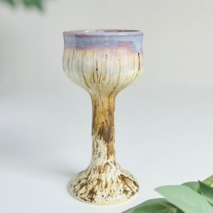 Wheelthrown ceramic stoneware goblets designed as Miriam's Cup for the Passover seder table. Use these ritual cups for Elijah, as a weekly Shabbat kiddish cup, as a unique wine glass, or for any spiritual practice. Glaze On Studio | small batch handmade functional pottery for home and table.