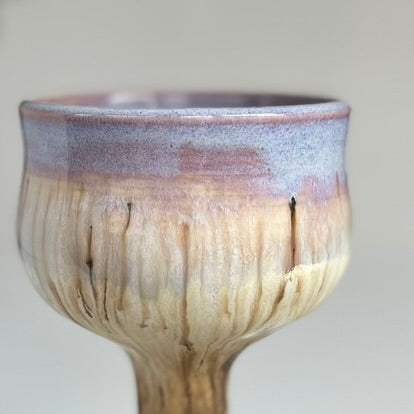 Wheelthrown ceramic stoneware goblets designed as Miriam's Cup for the Passover seder table. Use these ritual cups for Elijah, as a weekly Shabbat kiddish cup, as a unique wine glass, or for any spiritual practice. Glaze On Studio | small batch handmade functional pottery for home and table.