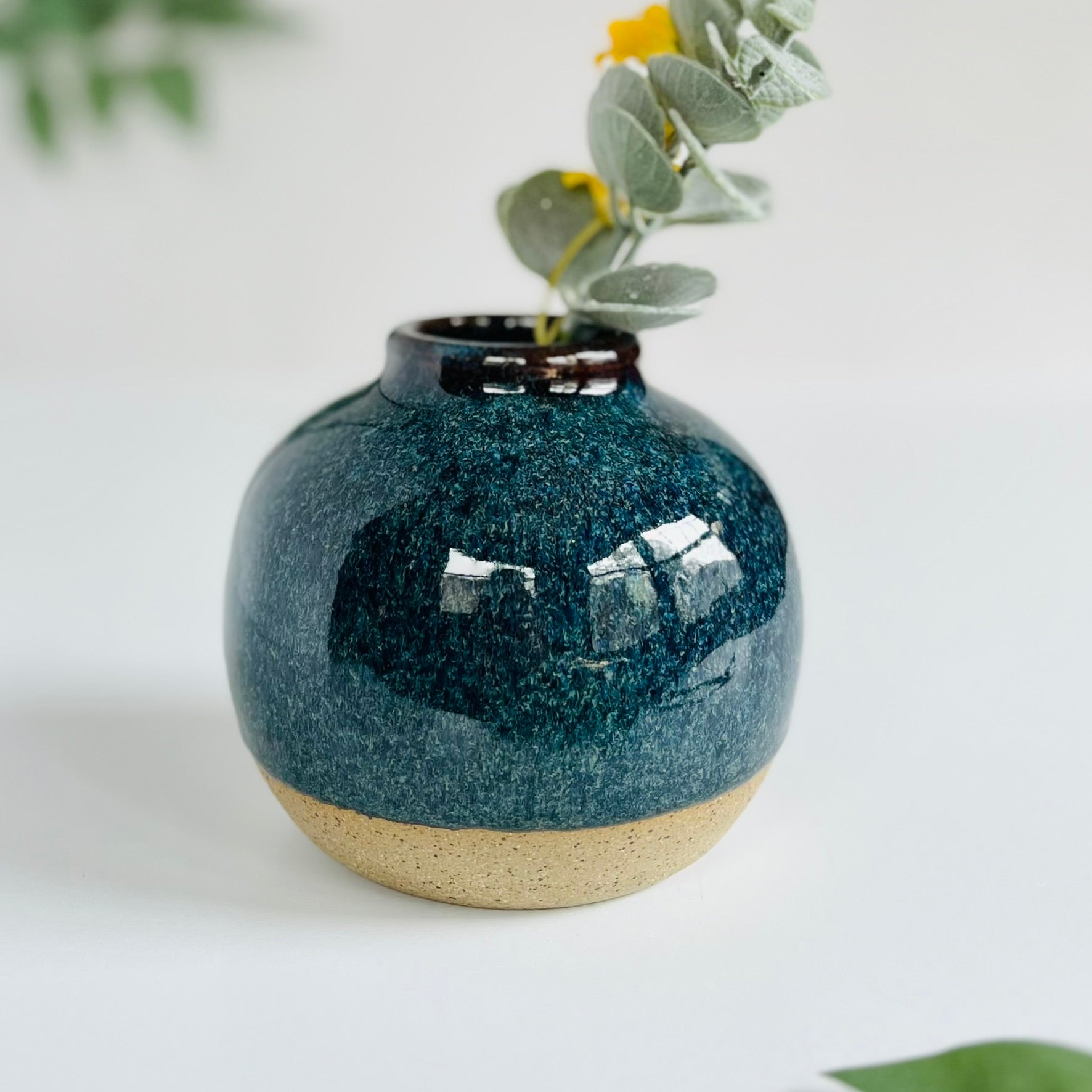 Moon Bud Vase in Ocean Steel