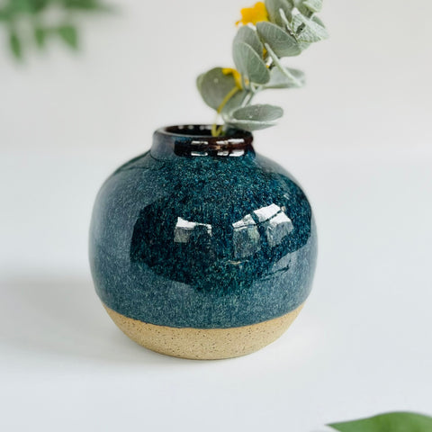 Moon Bud Vase in Ocean Steel