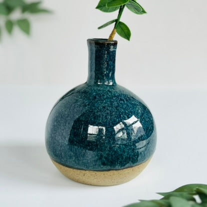 Longnecked Vase in Ocean Steel