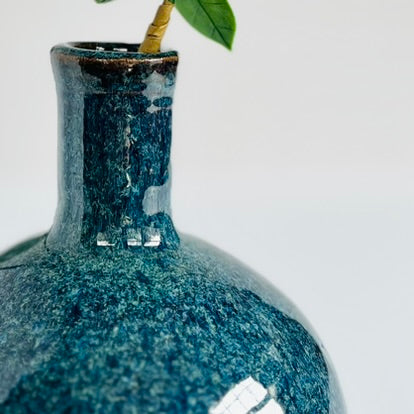 Longnecked Vase in Ocean Steel