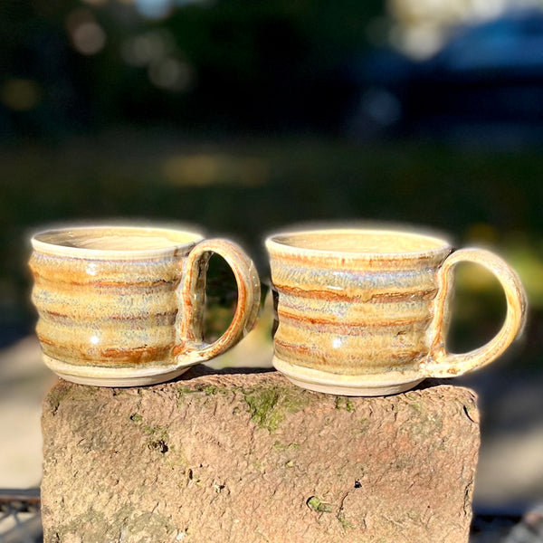 Ridged Mug in Creamy Copper