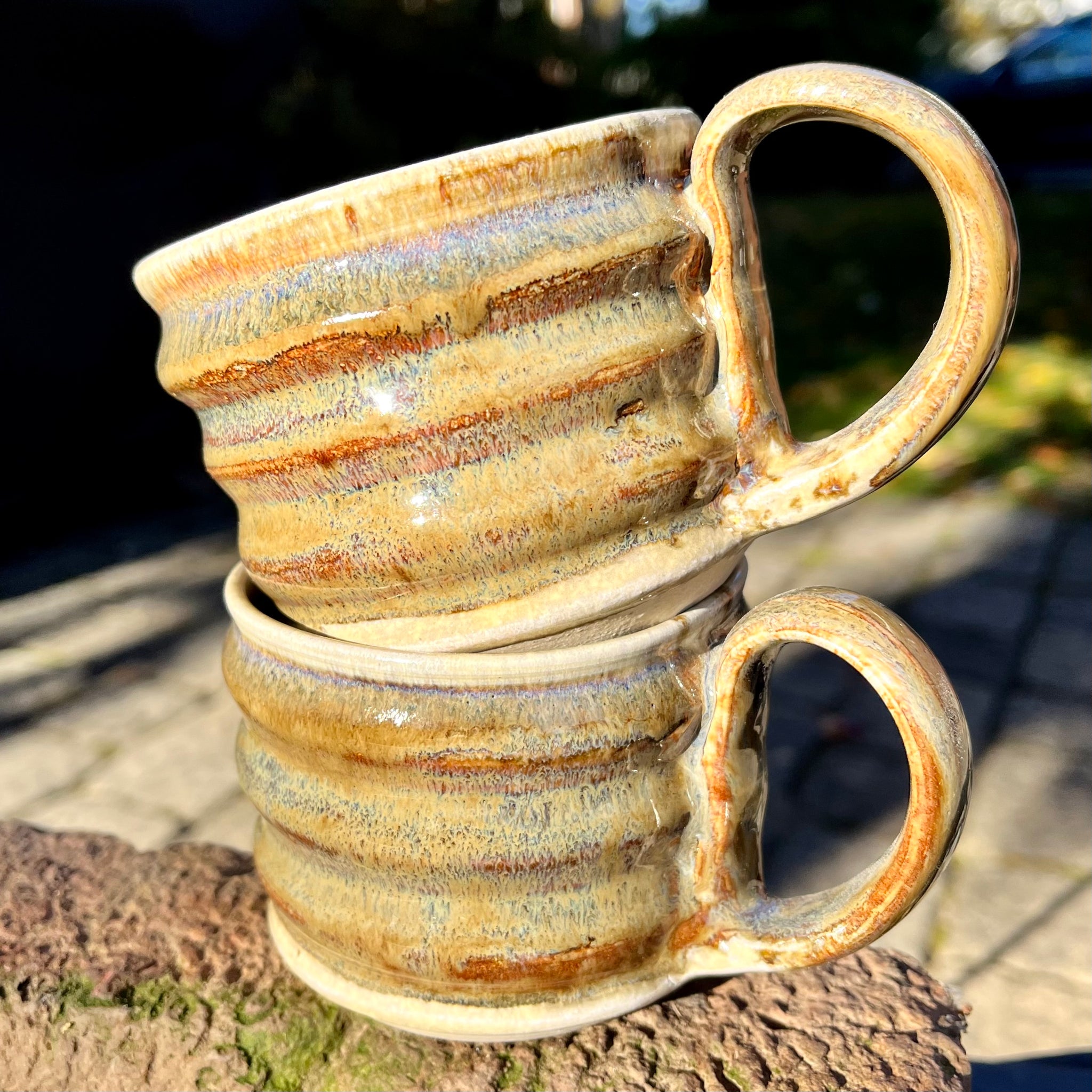 Ridged Mug in Creamy Copper