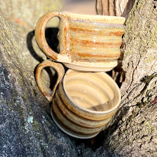 Ridged Mug in Creamy Copper