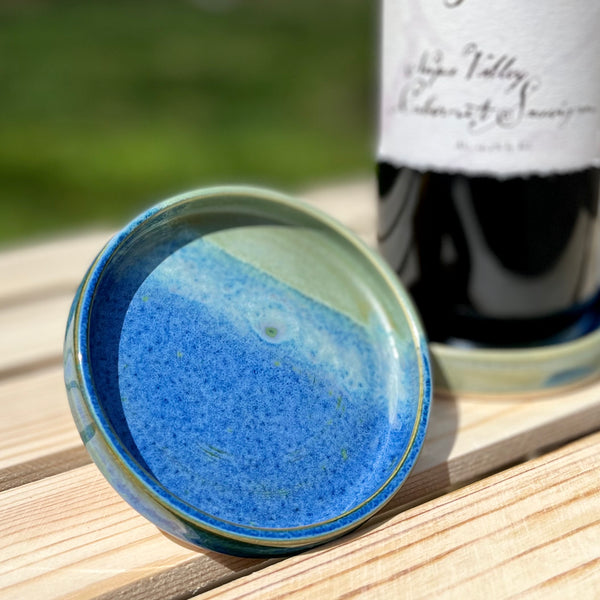 Wine Bottle Coaster in Ocean Surf