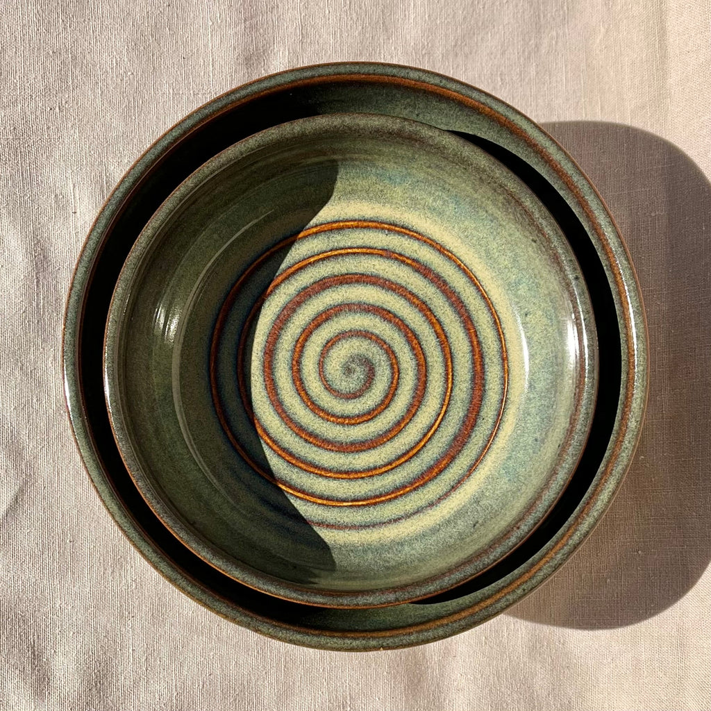 Small Ceramic Chip and Dip Bowl - Earth and Sky