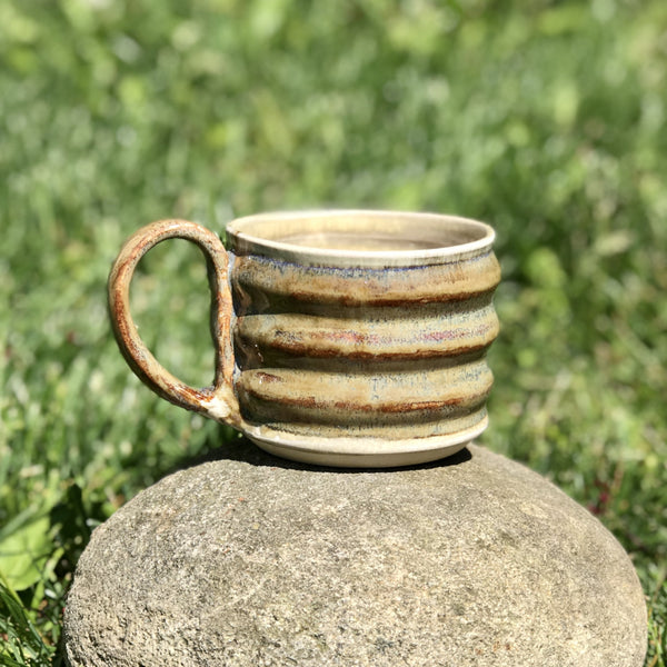 Ridged Mug in Creamy Copper