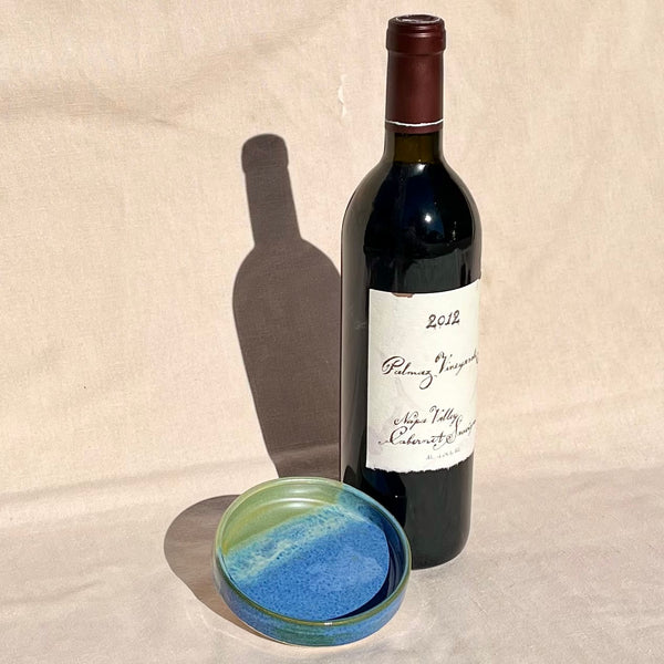 Wine Bottle Coaster in Ocean Surf