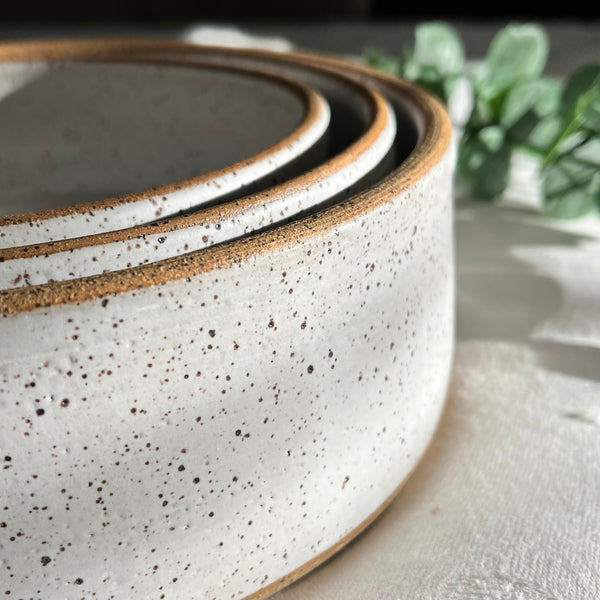 Modern Nesting Bowls in Toasted White