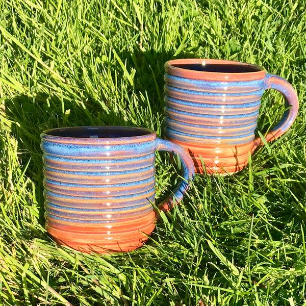 Modern Mugs in Fire Blue