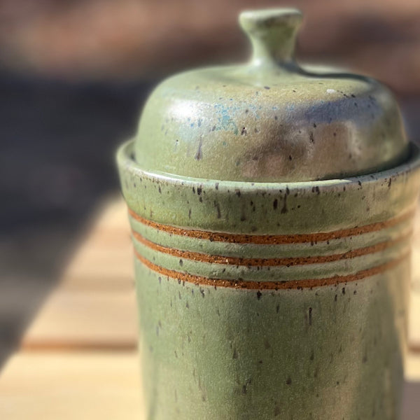 Green Tea Lidded Jar #02