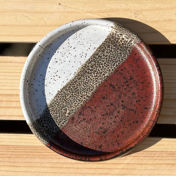 Wine Bottle Coaster in Copper and Snow