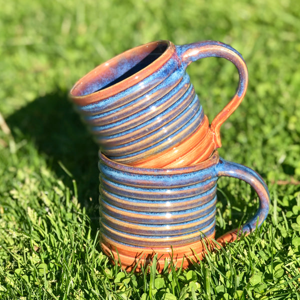 Modern Mugs in Fire Blue