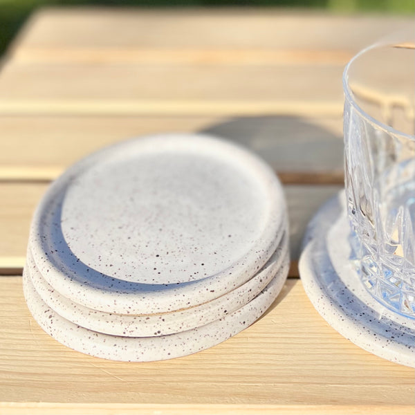 Set of 4 Coasters in Toasted White