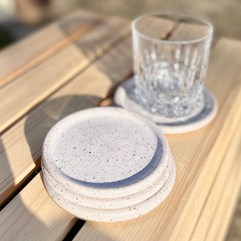 Set of 4 Coasters in Toasted White