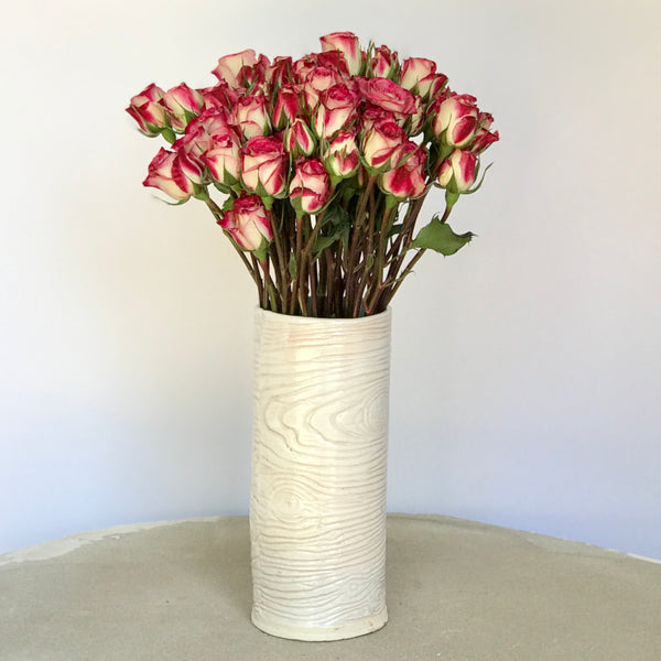 Tall Wood Grain Vase